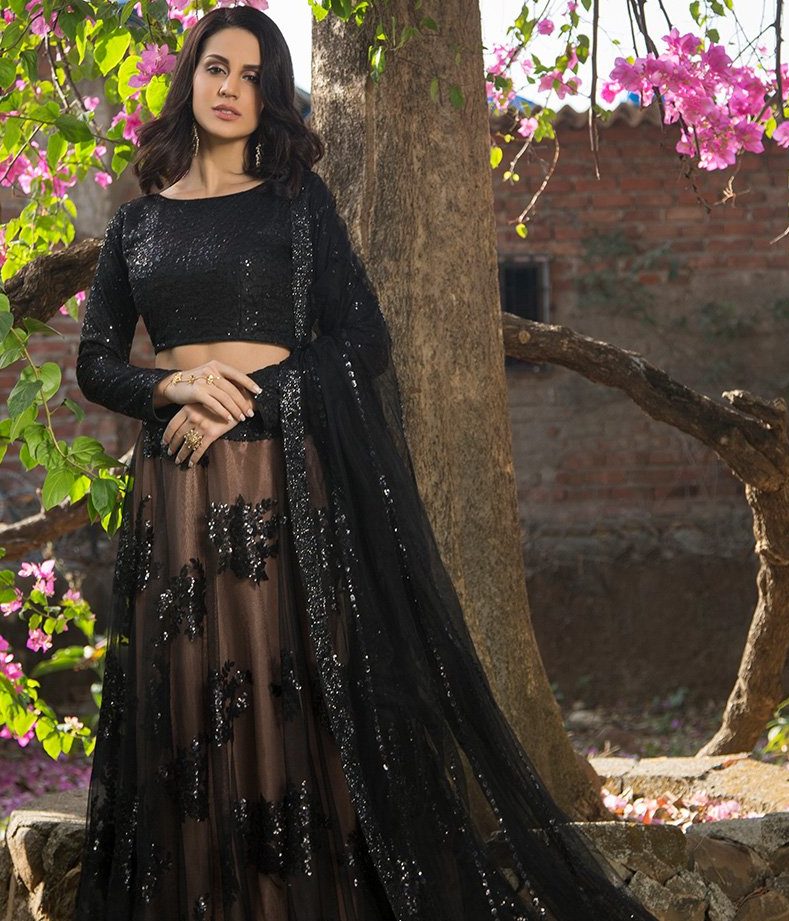 Latest Black Color Lehenga Choli Designs for Weddings Thetrendybride