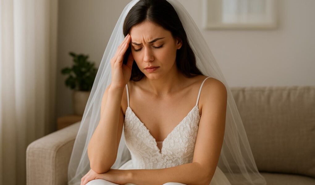 Bride in stress and anxiety