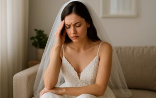 Bride in stress and anxiety