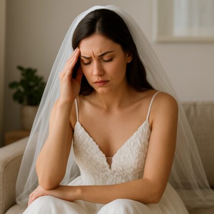 Bride in stress and anxiety