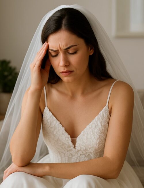 Bride in stress and anxiety