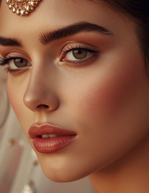 Bride with skin-first bridal makeup and natural glass-skin